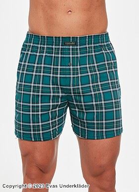 Men's boxer briefs, high quality cotton, without fly, scott-checkered pattern